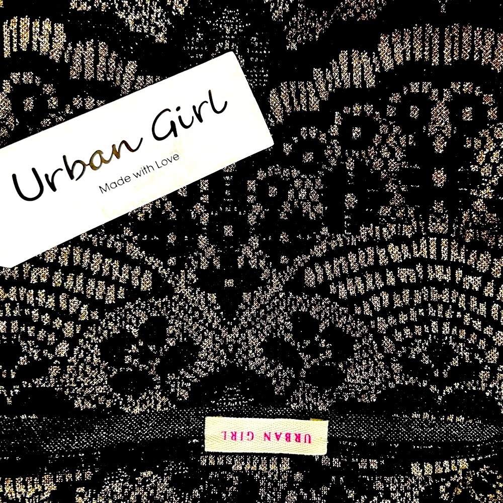 NWT Urban Girl Nites Black and Golden/Tan Fitted Dress! - Picture 12 of 15